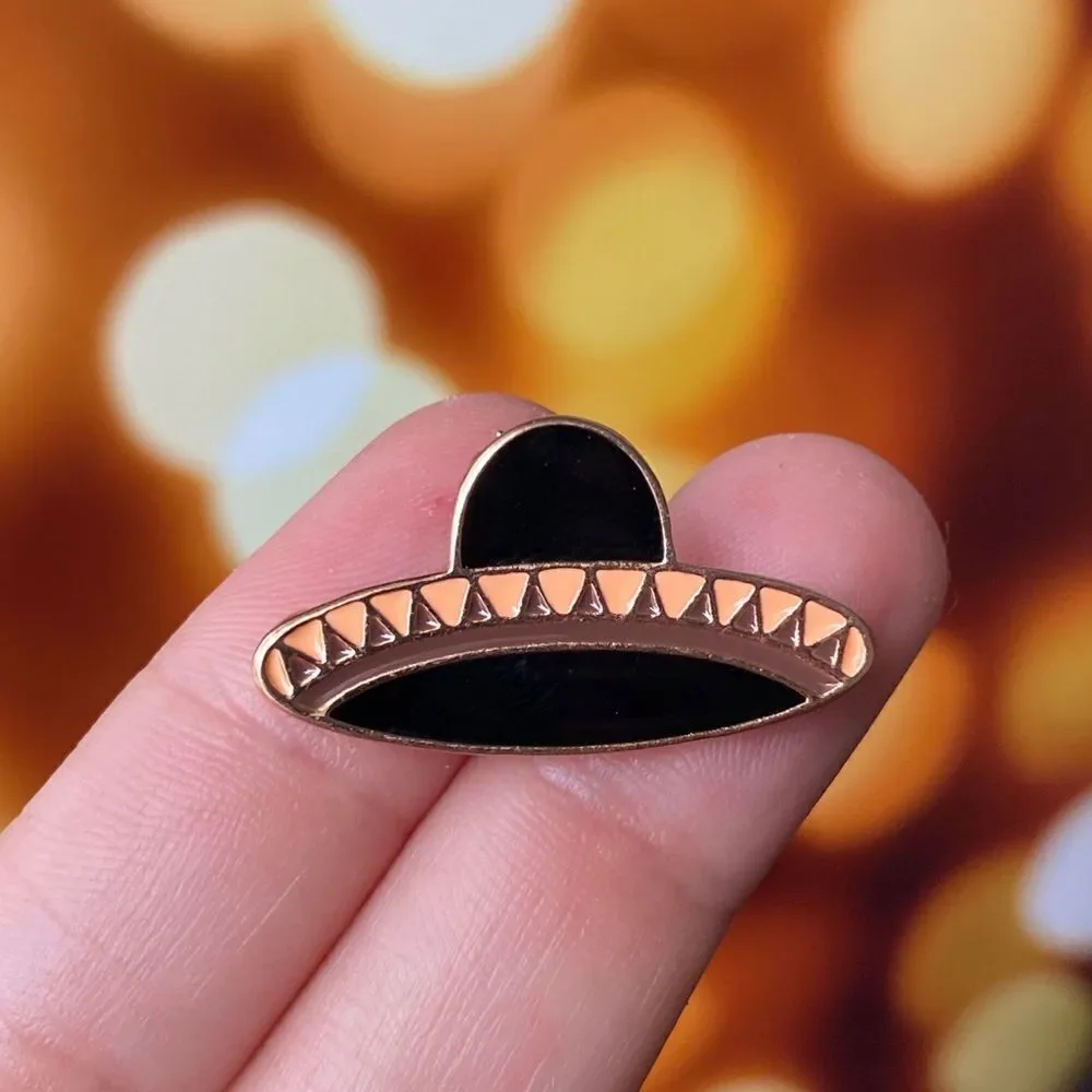 Mexican Sombrero Enamel Pin / Brooch Lapel